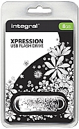 Integral 8GB Xpression USB Flash Drive Flowers