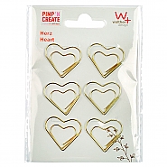 Metal Decorative Clip, gold, heart (5)