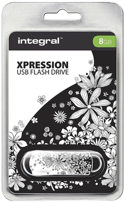 Integral 8GB Xpression USB Flash Drive Flowers
