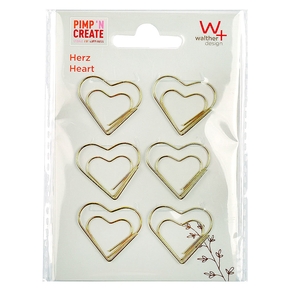 Metal Decorative Clip, gold, heart (5)