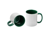 Mug 11oz  inside   handle Dark Green  12 