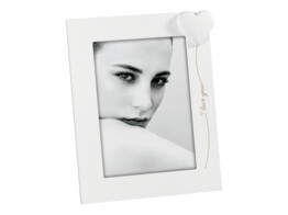 Wooden frame A1589Q with white heart 13x18  2 