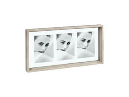 Solid wood frame A756 J with double glass 3x13x18 weathered grey  taupe 