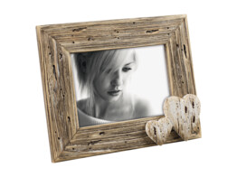 Beach wooden frame with hearts A1268P walnut 13x18  2 