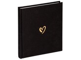 Emotion album  linen cover 20x20cm black with golden heart  2 