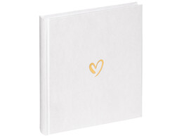 Emotion album  linen cover 20x20cm white with golden heart  2 