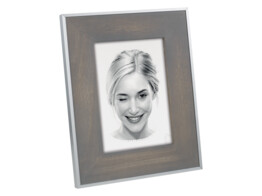 Wooden frame with anodized aluminium profile grey  2 