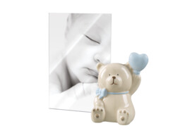 Baby acrylic frame with ceramic bear A1829 light blue 10x15  3 