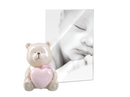 Baby acrylic frame with ceramic bear A1830 pink 10x15  3 