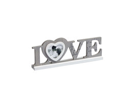 Love portrait frame  8 x 7 7 cm grey