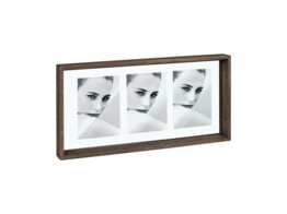 Solid wood frame A756 W with double glass 3x13x18 dark brown