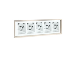 Solid wood frame A756 Q with double glass 5x13x18 white washed