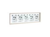 Solid wood frame A756 Q with double glass 5x13x18 white washed