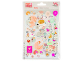 Self adhesive stickers baby motif 1sheet of3D stickers 1sheet of flat stickers