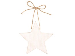 Wooden star large white  6 