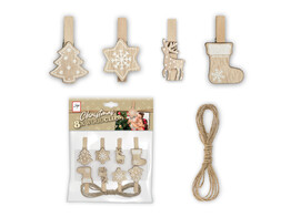 Kit wood clips brown