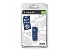 Integral 8GB Xpression USB Flash Drive Keep Calm Blue