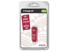 Integral 8GB Xpression USB Flash Drive Keep Calm Red