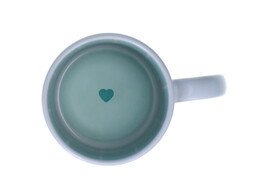 Mug 11oz white Heart green inside