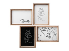 Silhouette wooden multi  frame 4x13x18 beuk